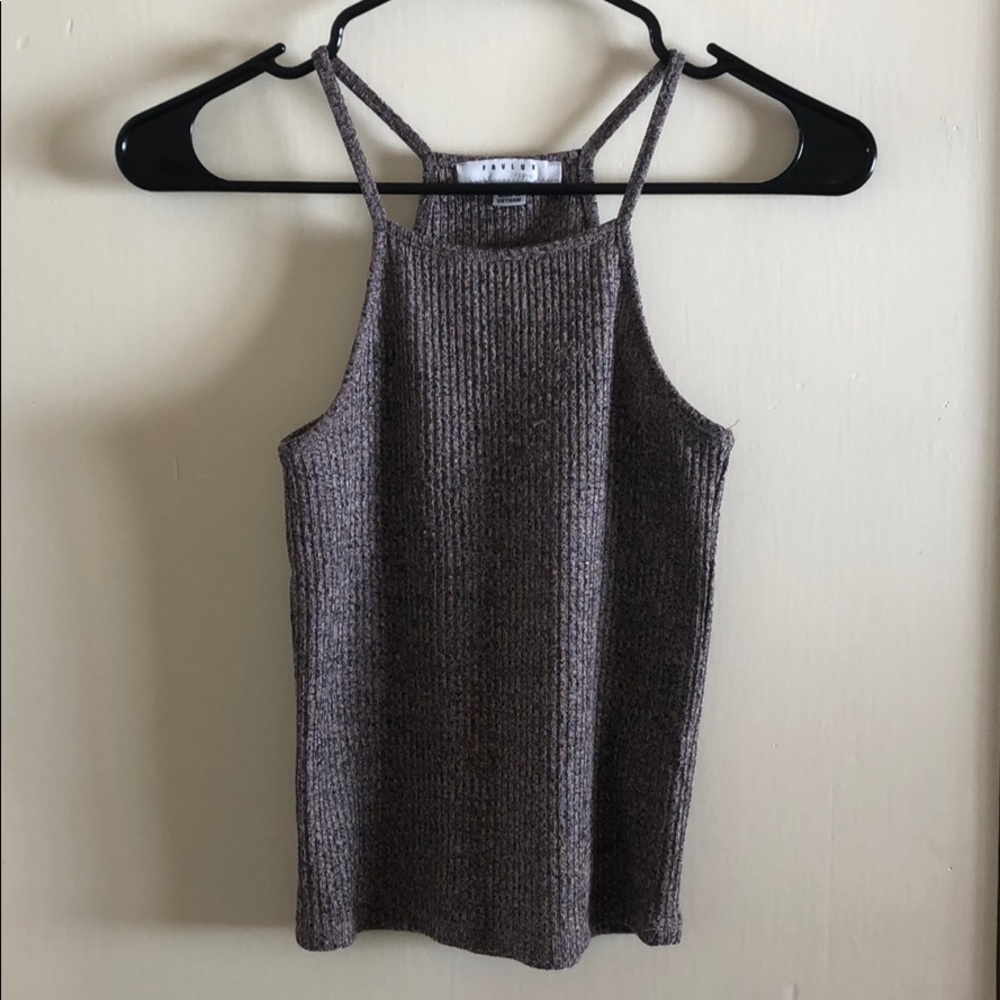 Grey Ribbed Crop Top